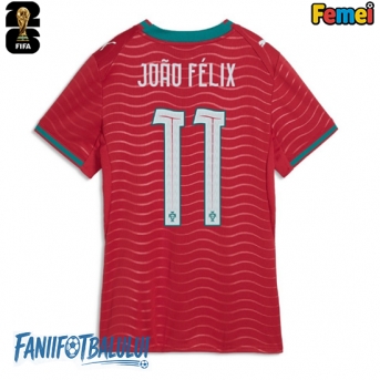 Portugalia Joao Felix #11 Echipament de Fotbal Replică Mondial 2026 Femei Acasa